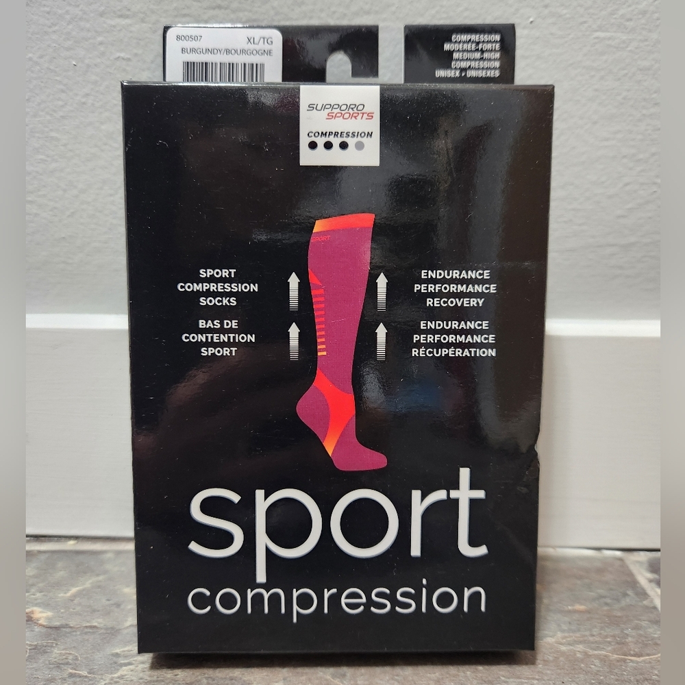 Burgundy Sport Compression Socks